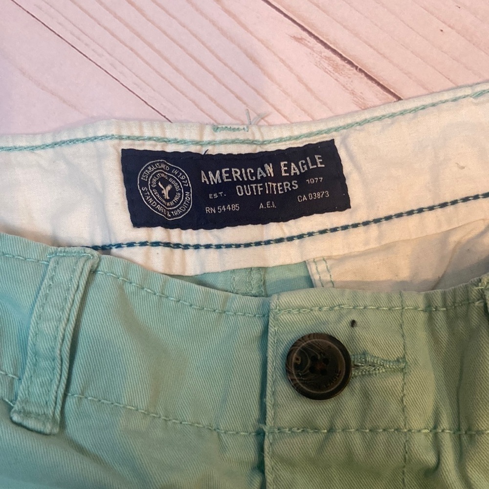American Eagle Outfitters Flat Front Green Shorts - Picture 5 of 8
